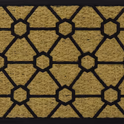 JVL Woven Coir Tuffscrape Doormat, 45x75cm, Geometric
