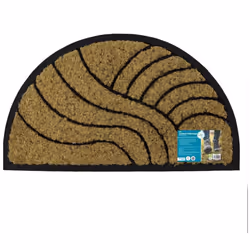 JVL Comfort Halfmoon Coir Tuffscrape, 40x70cm, Waves