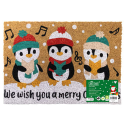 JVL Latex Christmas Coir - 40x58cm - Penguins