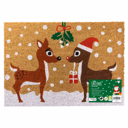 JVL Latex Christmas Coir  - 40x58cm - Reindeers