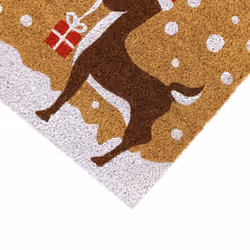 JVL Latex Christmas Coir  - 40x58cm - Reindeers