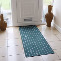 JVL Savio Machine Washable Runner Mat, 57 x 150 cm, Teal, One Size - Additional view 4