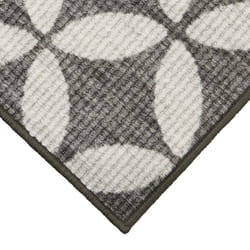 JVL Fiora Machine Washable Runner Mat, 50 x 150 cm, Pewter, One Size