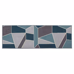 JVL Fiora Machine Washable Runner Mat, 50 x 150 cm, Duck Egg
