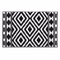JVL Lightweight Reversible Plastic Woven Outdoor Rug, 133x190cm, Aztec