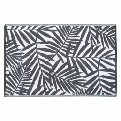 JVL Lightweight Reversible Plastic Woven Outdoor Rug, 133x190cm, Leaves