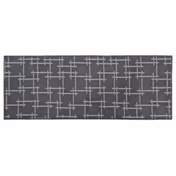 JVL Vector Machine Washable Latex Backed Runner Doormat, 57x150cm, Grey