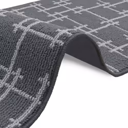 JVL Vector Machine Washable Latex Backed Runner Doormat, 57x150cm, Grey