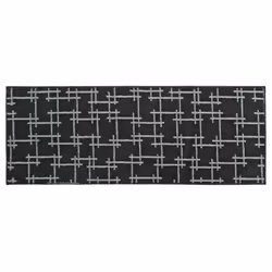 JVL Vector Machine Washable Latex Backed Runner Doormat, 57x150cm, Black
