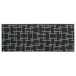 JVL Vector Machine Washable Latex Backed Runner Doormat, 57x150cm, Black