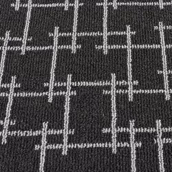 JVL Vector Machine Washable Latex Backed Runner Doormat, 57x150cm, Black
