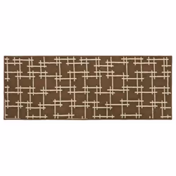 JVL Vector Machine Washable Latex Backed Runner Doormat, 57x150cm, Brown