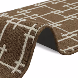 JVL Vector Machine Washable Latex Backed Runner Doormat, 57x150cm, Brown