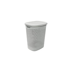 JVL Droplette Design Plastic Laundry Basket, 52 Litre, 57 x 45 x 38 cm Approx, Grey, One Size