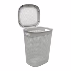 JVL Droplette Design Plastic Laundry Basket, 52 Litre, 57 x 45 x 38 cm Approx, Grey, One Size