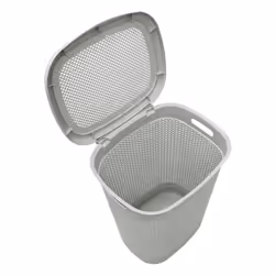JVL Droplette Design Plastic Laundry Basket, 52 Litre, 57 x 45 x 38 cm Approx, Grey, One Size