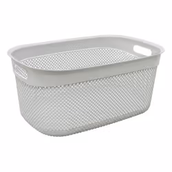 JVL Droplette Design Plastic Storage Basket, 33L, 25 x 55 x 37 cm Approx, Grey, One Size