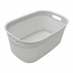 JVL Droplette Design Plastic Storage Basket, 33L, 25 x 55 x 37 cm Approx, Grey, One Size
