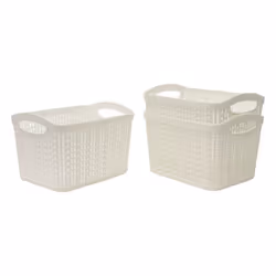 Loop 1.5L S/3 Storage Baskets-IvoryWhite
