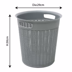 JVL Loop Laundry Basket Round Grey 12L
