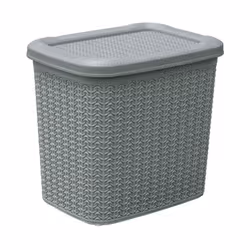 JVL 13-363GY Knit Design Loop Plastic Storage Box 10L, Grey 27 x 29 x 21 cm, One size