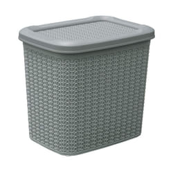 JVL 13-363GY Knit Design Loop Plastic Storage Box 10L, Grey 27 x 29 x 21 cm, One size
