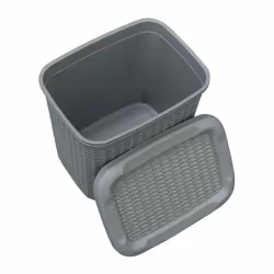 JVL 13-363GY Knit Design Loop Plastic Storage Box 10L, Grey 27 x 29 x 21 cm, One size