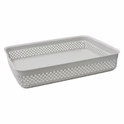 Droplette Design Plastic Storage Tray, 4.7L, 7 x 35 x 26cm Approx, Grey