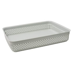 Droplette Design Plastic Storage Tray, 4.7L, 7 x 35 x 26cm Approx, Grey
