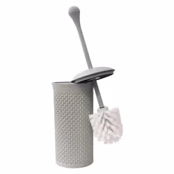 Droplette Design Plastic Toilet Brush, 40 x 12cm Approx, Grey, One Size