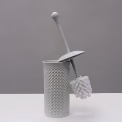 Droplette Design Plastic Toilet Brush, 40 x 12cm Approx, Grey, One Size