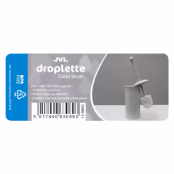 Droplette Design Plastic Toilet Brush, 40 x 12cm Approx, Grey, One Size - Additional view 4