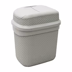 Droplette Design Plastic Lidded Bin, 11L, 34 x 29 x 22cm Approx, Grey, One Size