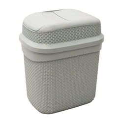 Droplette Design Plastic Lidded Bin, 11L, 34 x 29 x 22cm Approx, Grey, One Size