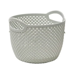 Droplette Design Plastic Round Storage Basket, 3.3L,16 x 19cm Approx, Grey, One Size