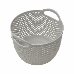 Droplette Design Plastic Round Storage Basket, 3.3L,16 x 19cm Approx, Grey, One Size