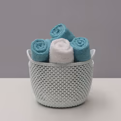 Droplette Design Plastic Round Storage Basket, 3.3L,16 x 19cm Approx, Grey, One Size - Additional view 5