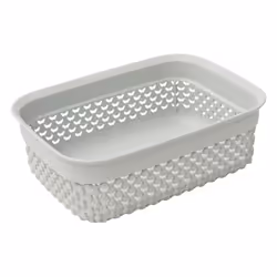 Droplette Design Set of 3 Rectangular Plastic Storage,7 x19 x14cm Approx, Grey, One Size