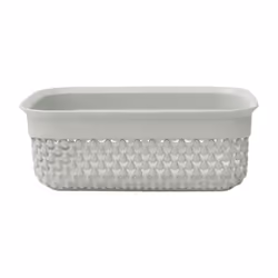 Droplette Design Set of 3 Rectangular Plastic Storage,7 x19 x14cm Approx, Grey, One Size