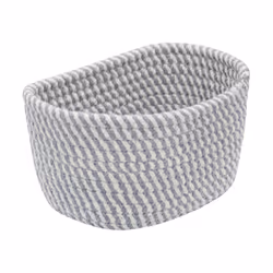 JVL Edison Rectangular Cotton Rope Storage Basket, Set of 3, Grey