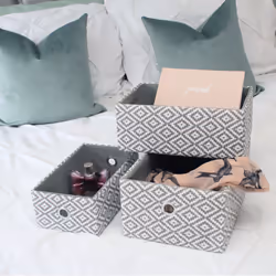 JVL Argyle Set of 3 Rectangular Storage Baskets