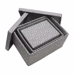 JVL Argyle Set of 3 Rectangular Lidded Storage Baskets