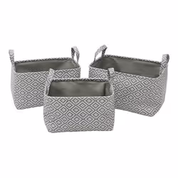 JVL Argyle Set of 3 Rectangular Storage Baskets