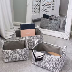 JVL Argyle Set of 3 Rectangular Storage Baskets