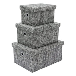 JVL Urban Set of 3 Rectangle Paper Storage Baskets, Medium