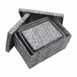 JVL Urban Set of 3 Rectangle Paper Storage Baskets, Medium