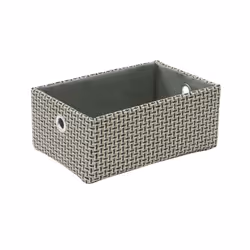 JVL Silva Rectangular Fabric Storage Baskets, Set of 3, Grey