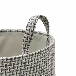 JVL Silva Round Fabric Storage Baskets, Set of 3, Grey