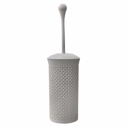 JVL Droplette Toilet Brush and Rectangular Lidded Bin - Ice Grey