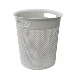 JVL Droplette Toilet Brush and Round Bin - Ice Grey